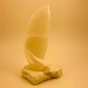 White Alabaster Whale Tail