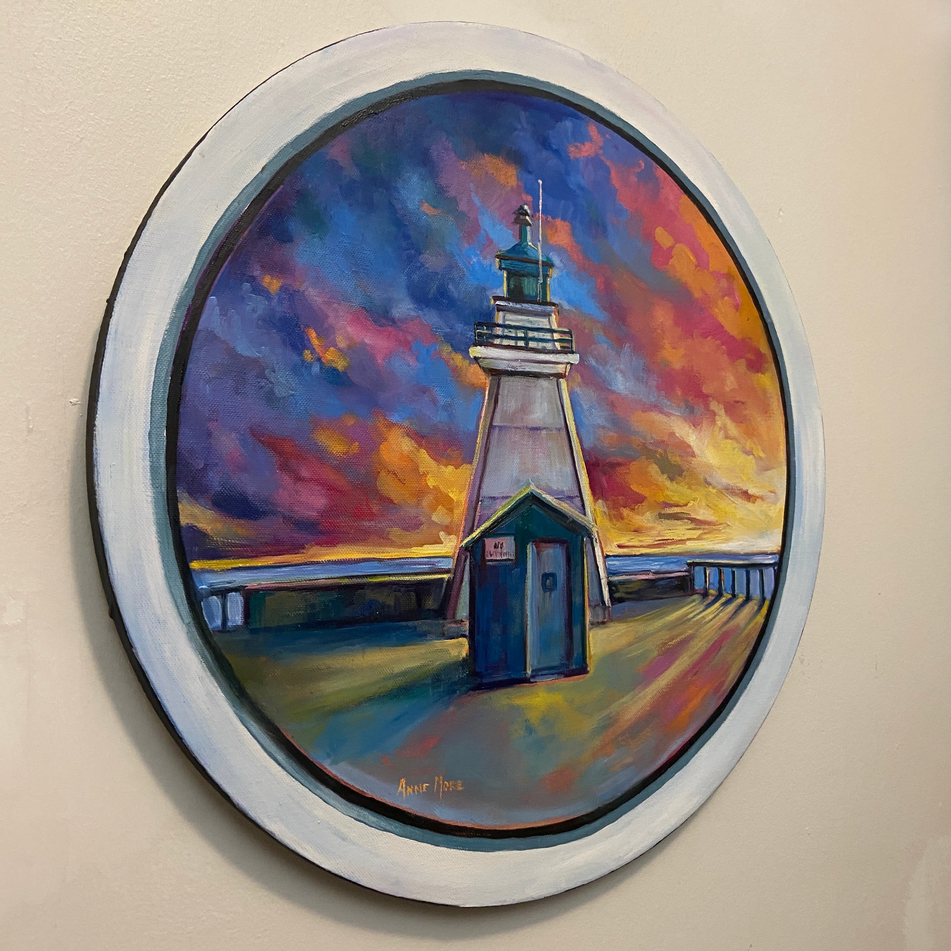Into Evening, Port Dover - Original painting of Port Dover Lighthouse